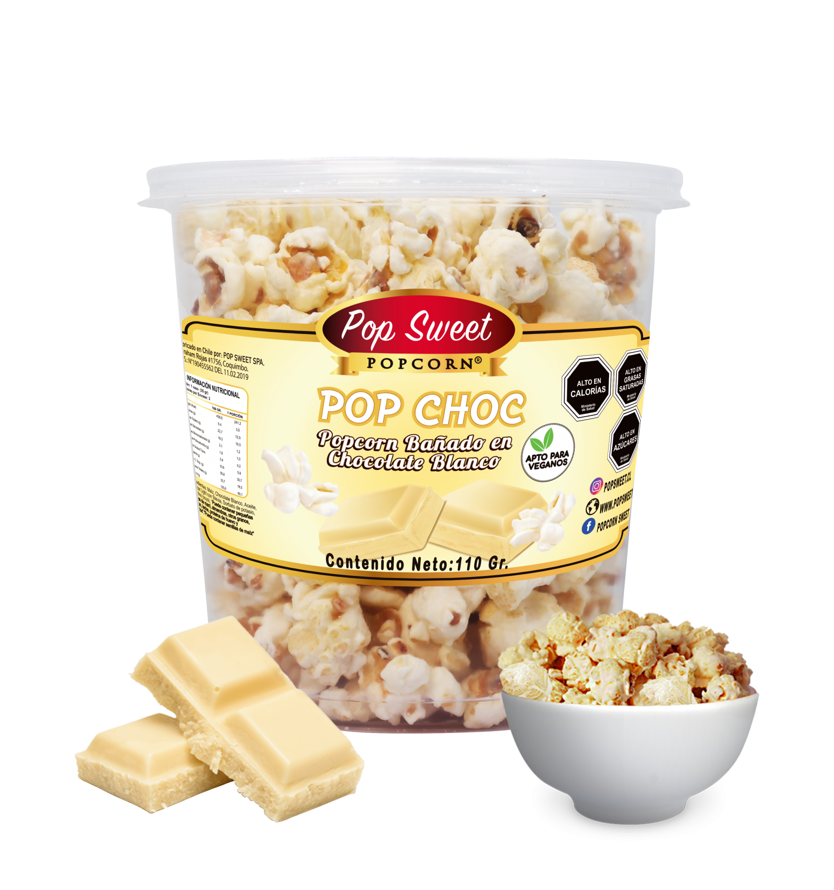 popcorn chocolate blanco