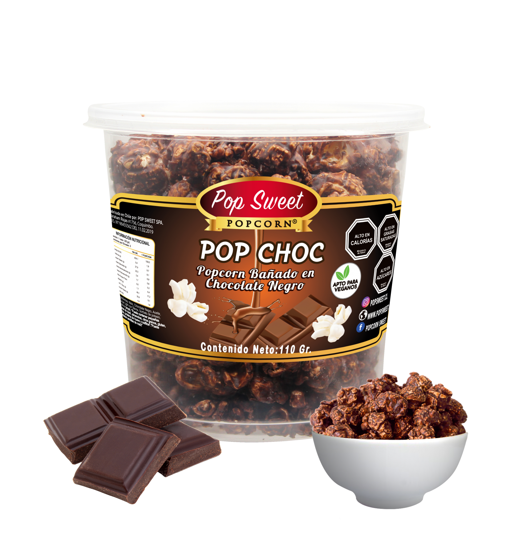 popcorn chocolate negro